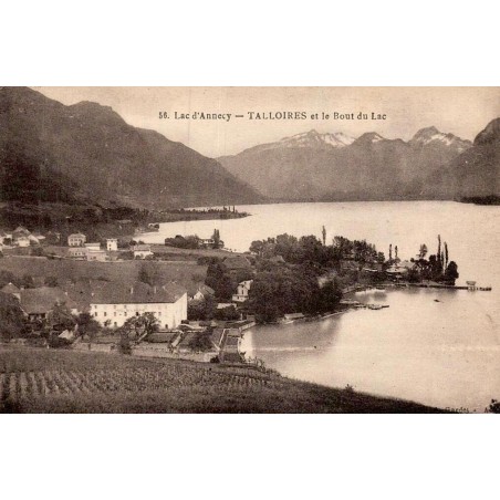 Carte postale ancienne lac d’Annecy Talloires et le Bout du Lac Haute-Savoie