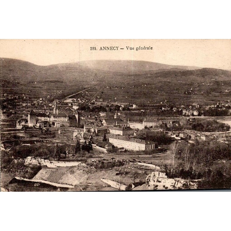 Carte postale ancienne Annecy vue générale lac d’Annecy Haute-Savoie