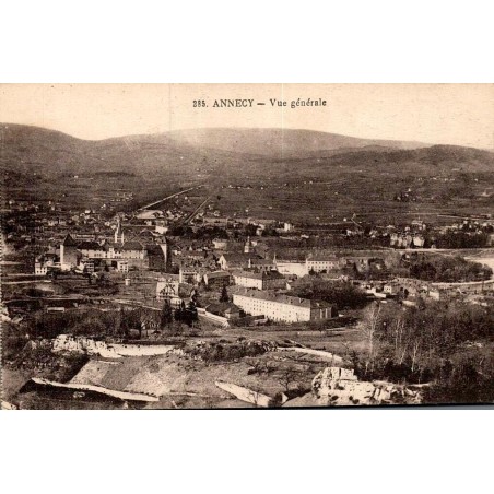 Carte postale ancienne Annecy vue générale lac d’Annecy Haute-Savoie