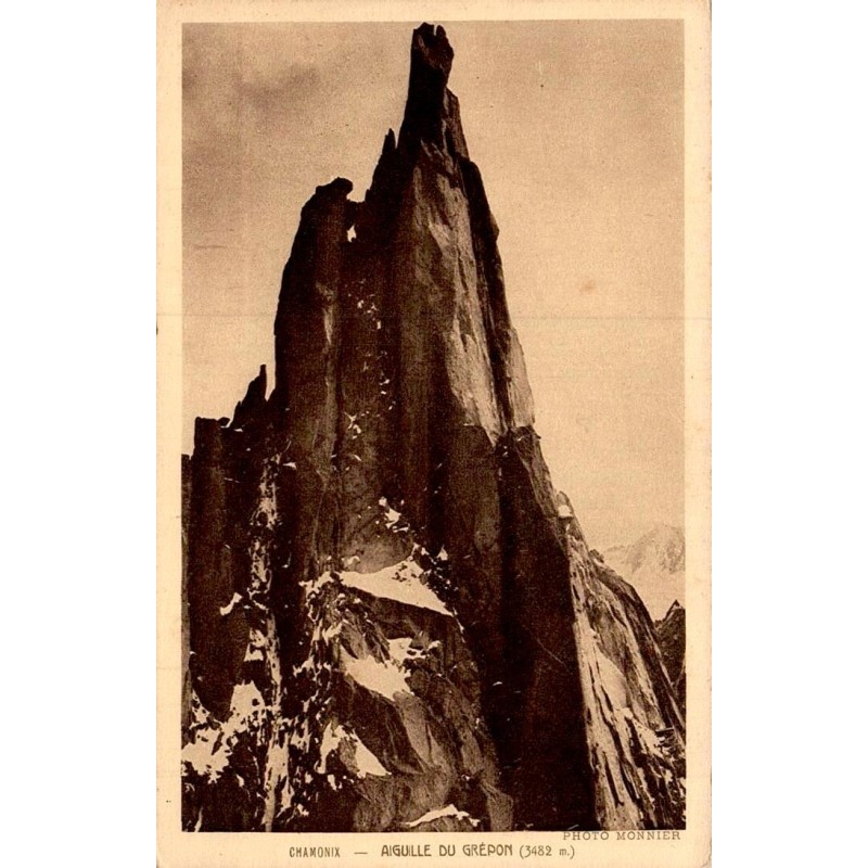 Carte postale ancienne Chamonix Aiguille du Grépon 3482 m massif du Mont-Blanc