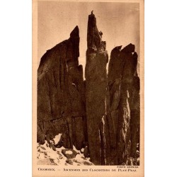 Carte postale ancienne Chamonix ascension des Clochetons de Plan-Praz