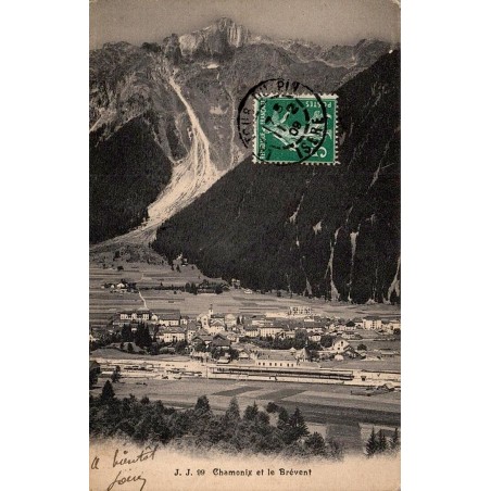 Carte postale ancienne Chamonix et le Brévent J.J. 99 Haute-Savoie