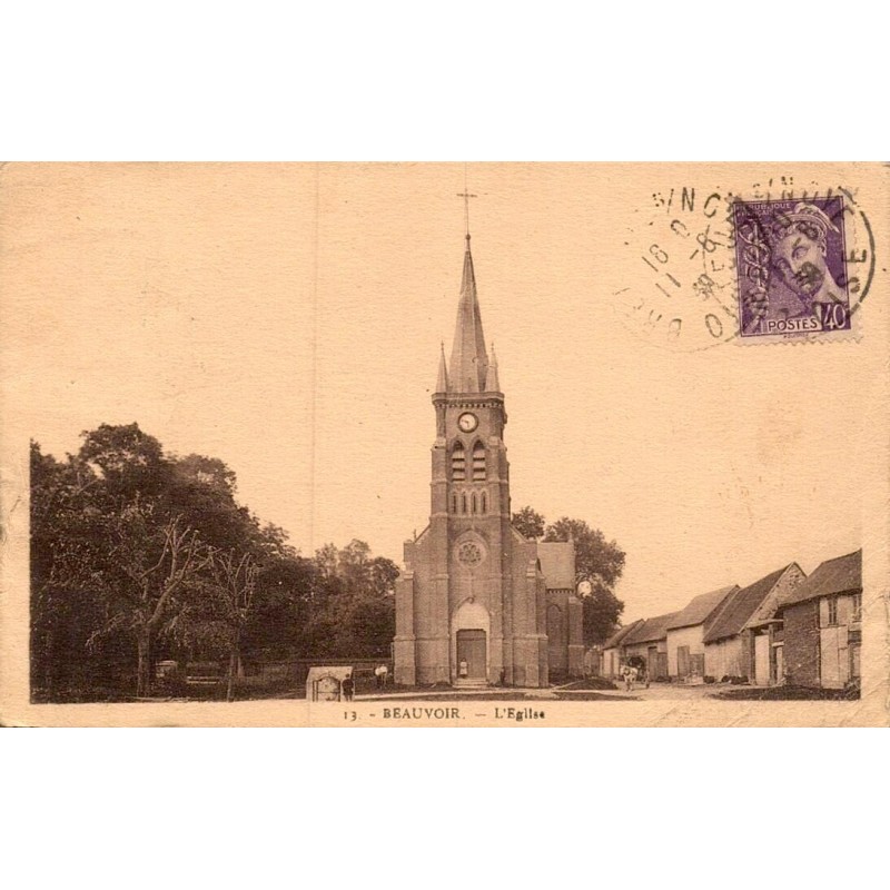 Carte postale ancienne Beauvoir l’église n°13