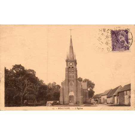 Carte postale ancienne Beauvoir l’église n°13