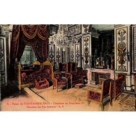 Carte postale ancienne Palais de Fontainebleau Chambre de Napoléon Ier n°22