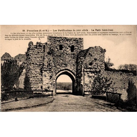 98- PROVINS (S. et M.) - Les fortifications du XIIIè siècle - La porte Saint-Jean