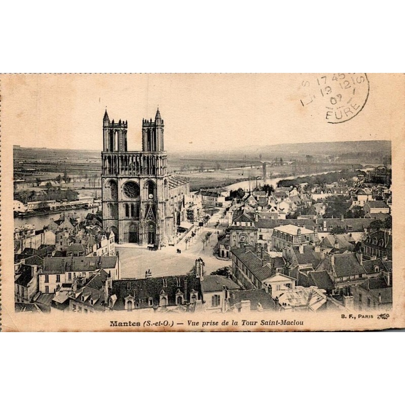 Carte Postale Ancienne  -  MANTES - Vue Prise de la tour Saint Maclou - Yvelines