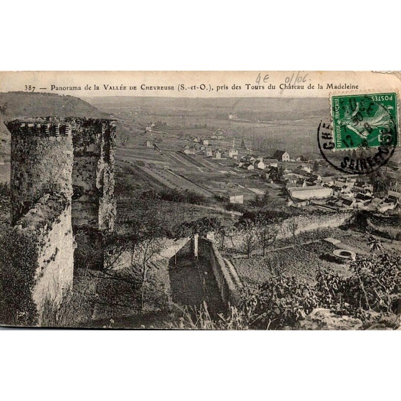 Carte Postale Ancienne  -  Panorma de la Vallée de Chevreuse, pris des Tours du Château de la Madeleine  - Yvelines