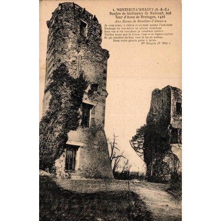 Carte postale ancienne Montfort-l’Amaury donjon de Guillaume de Hainaut