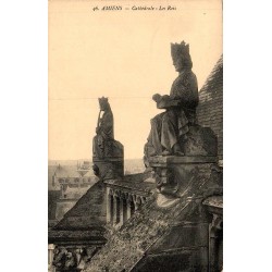 Carte postale ancienne d’Amiens dans la Somme montrant les Rois sculptés de la cathédrale Notre-Dame