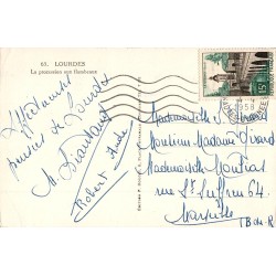 Carte postale ancienne Lourdes – La Procession aux Flambeaux