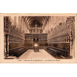 Carte postale ancienne d’Albi dans le Tarn montrant les stalles du chœur de la cathédrale Sainte-Cécile