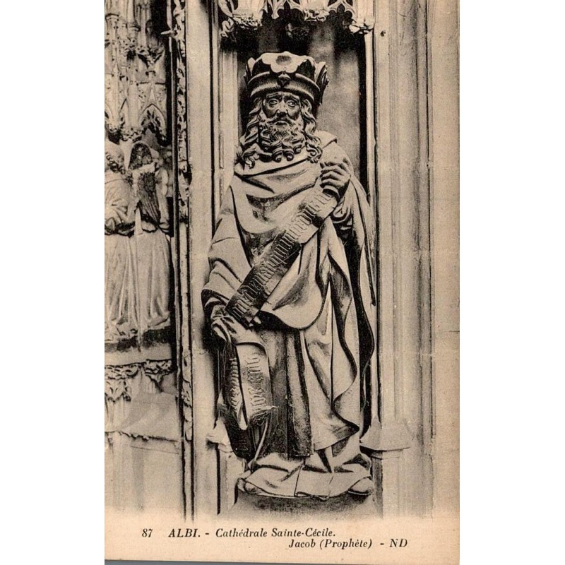 Carte postale ancienne d’Albi dans le Tarn montrant Jacob Prophète de la cathédrale Sainte-Cécile