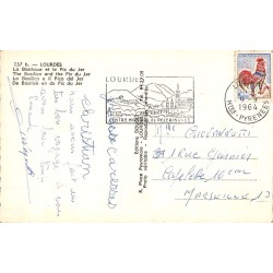 Carte postale ancienne Lourdes – La Basilique et le Pic du Jer