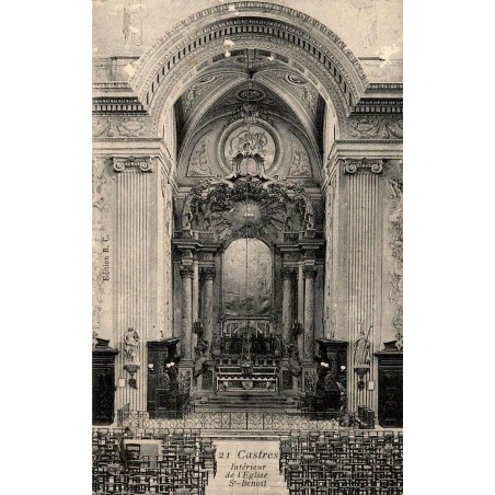 Carte postale ancienne Castres Intérieur de l'Église Saint-Benoît Tarn