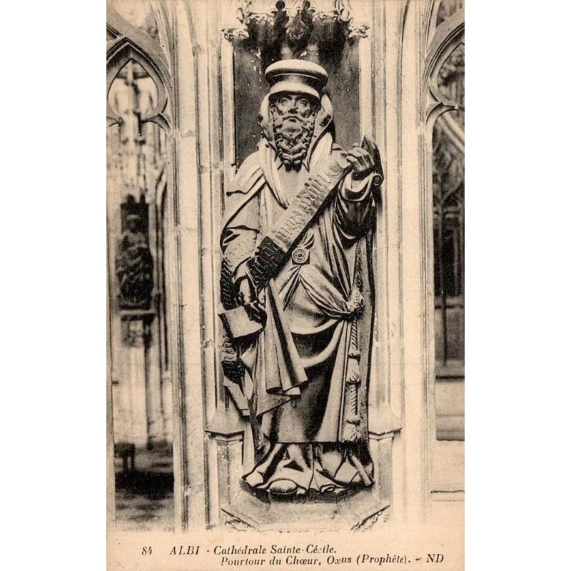 Carte postale ancienne Albi Cathédrale Sainte-Cécile Prophète Oxus ND