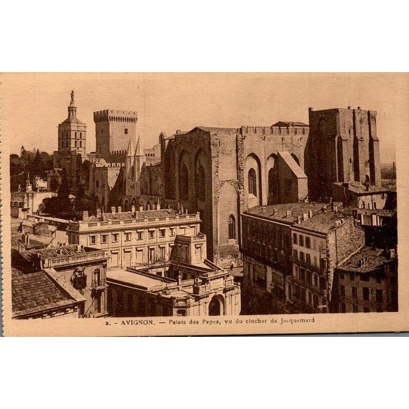 Carte Postale Ancienne Avignon Vaucluse 84 Palais des Papes Vu du Clocher de Jacquemard