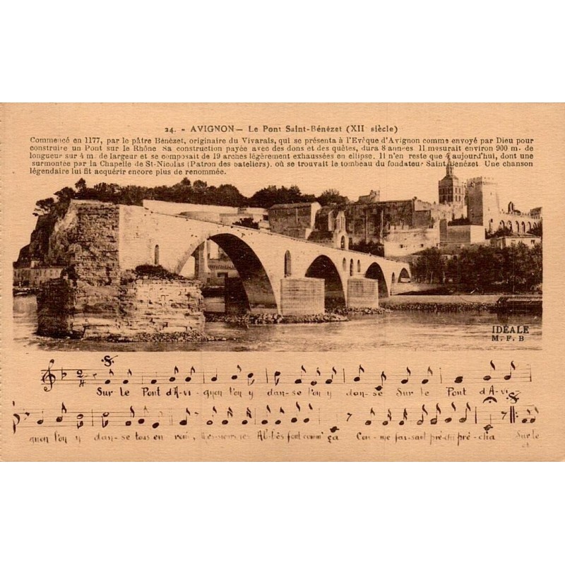 Carte postale ancienne Avignon Pont Saint-Bénézet Vaucluse
