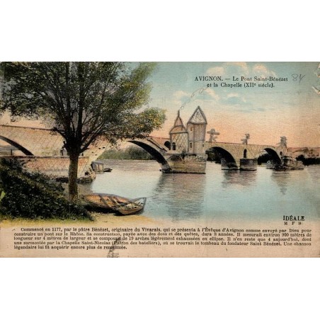 AVIGNON - Le Pont Saint  Bénézet  et la Chapelle (XII è siècle)