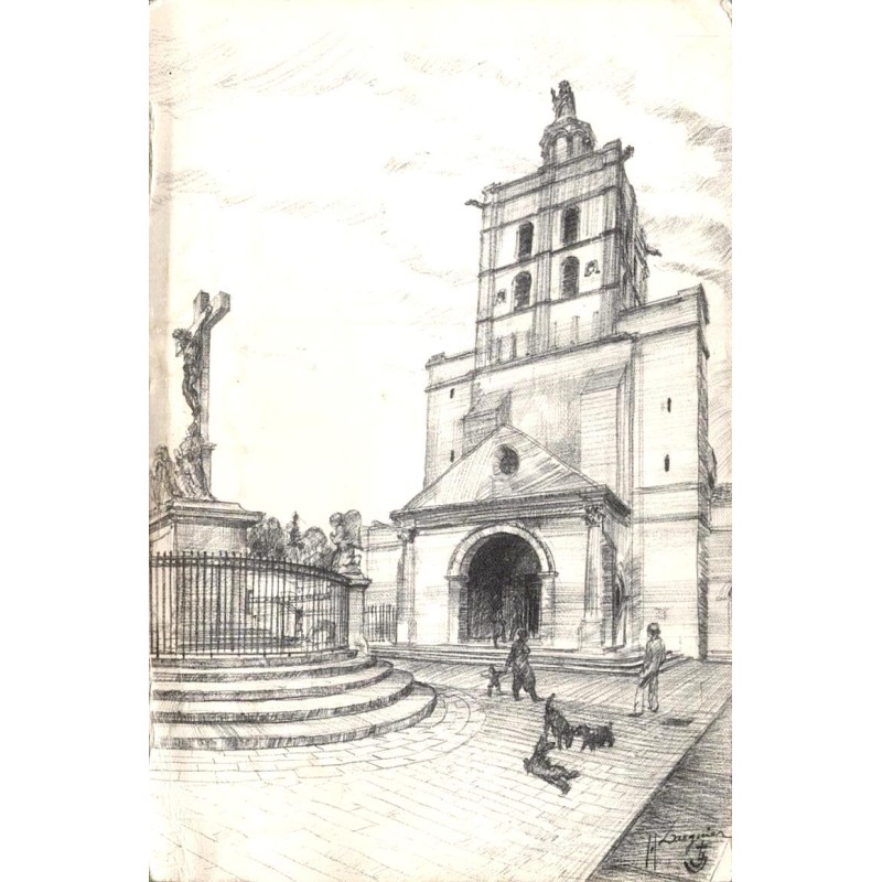 AVIGNON - Notre Dame des Doms - Façade et Calvaire
