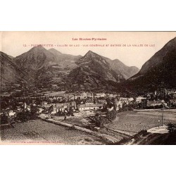 Carte postale ancienne Pierrefitte vallée de Luz vue générale entrée vallée