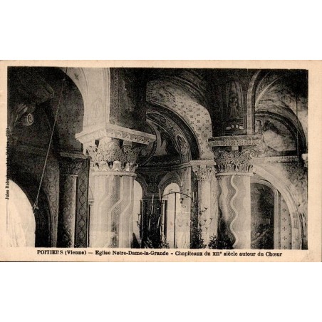 Carte postale ancienne Poitiers Notre-Dame-la-Grande Chapiteaux du XIIe siècle