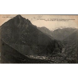 Carte postale ancienne Cauterets vue générale Péguère Monné