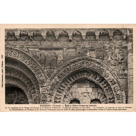 Carte postale ancienne Poitiers Église Notre-Dame-la-Grande Vienne
