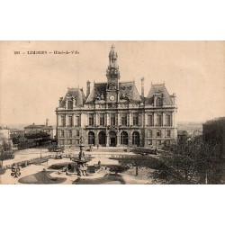 Carte postale ancienne Limoges Hôtel de Ville Haute-Vienne 87