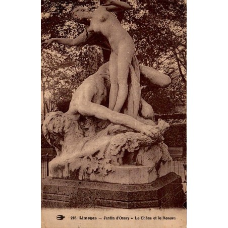 Carte postale ancienne Limoges Jardin d’Orsay Le Chêne et le Roseau Haute-Vienne 87