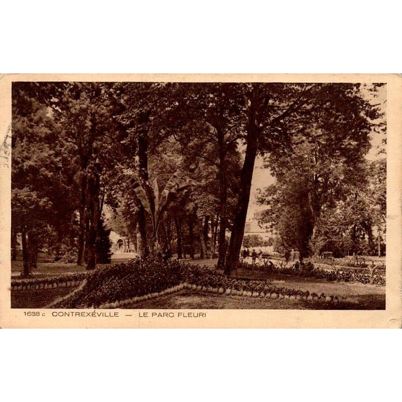 Carte postale ancienne Contrexéville Le Parc Fleuri Vosges 88