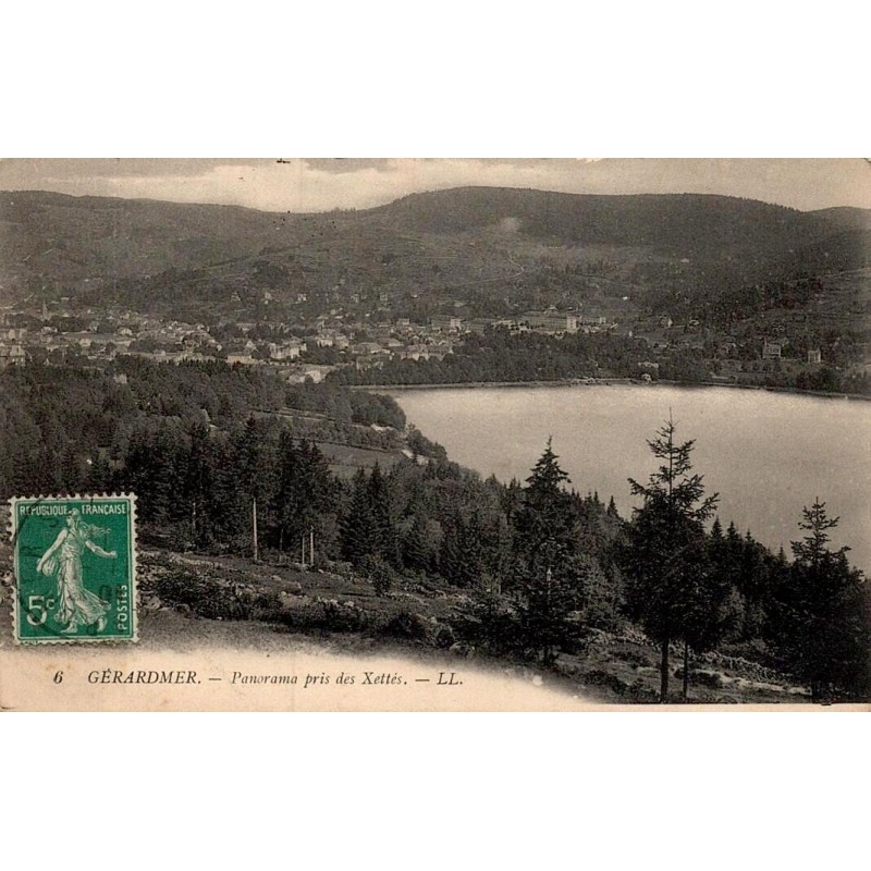 Carte postale ancienne Gérardmer Panorama pris du Xettes Vosges 88