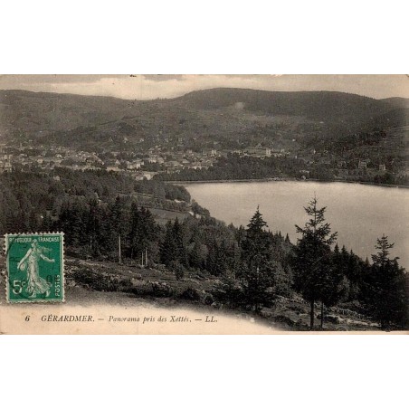Carte postale ancienne Gérardmer Panorama pris du Xettes Vosges 88