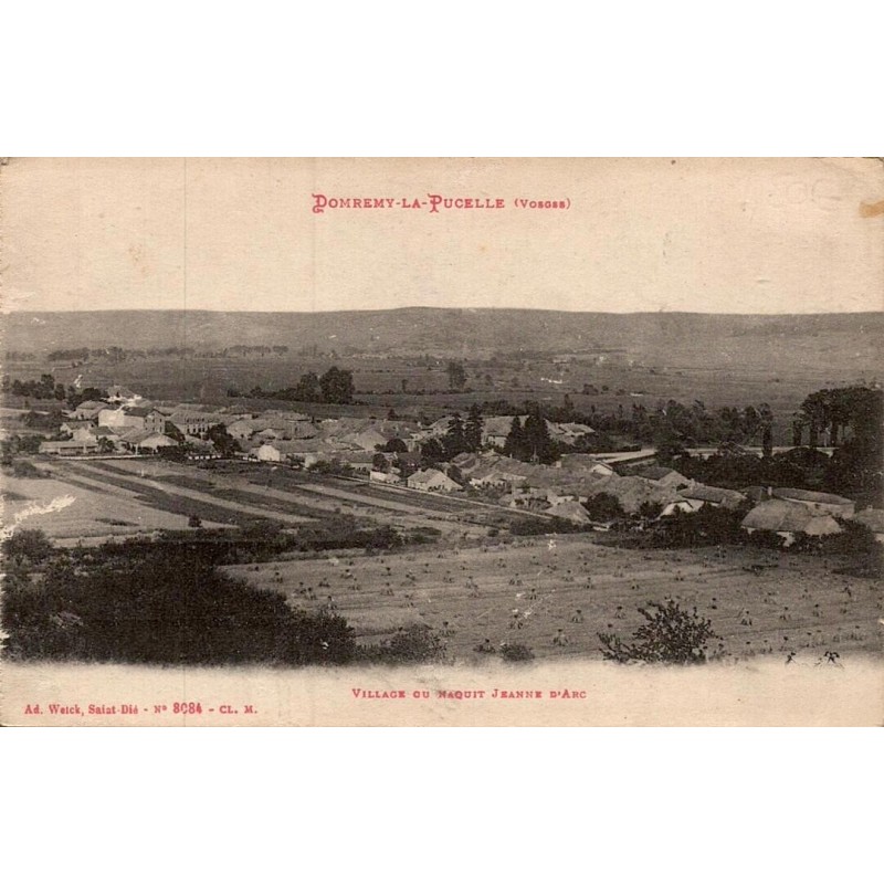 Carte postale ancienne Domrémy-la-Pucelle village où naquit Jeanne d’Arc Vosges