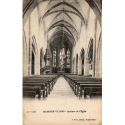 Carte postale ancienne Rambervillers intérieur de l'église Sainte-Libaire Vosges