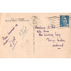 Carte postale ancienne Lourdes – Église du Rosaire Maître-Autel | CPA religieuse