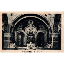 Carte postale ancienne Lourdes – Église du Rosaire maître-autel Basilique