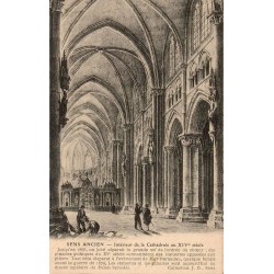 SENS ANCIEN - Intérieur de la Cathédrale au XIVè siècle