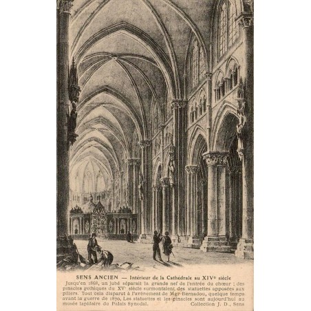 SENS ANCIEN - Intérieur de la Cathédrale au XIVè siècle