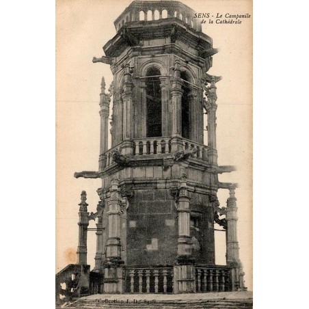 Carte postale ancienne Sens Yonne le campanile de la cathédrale Saint-Étienne