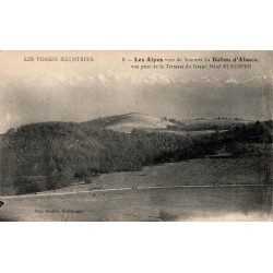 Carte postale ancienne Ballon d'Alsace Territoire de Belfort vue des Alpes depuis le Grand Hôtel Stauffer