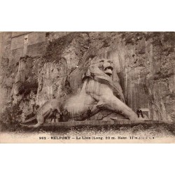 Carte postale ancienne Belfort Territoire de Belfort le Lion de Bartholdi 22 m de long 11 m de haut
