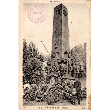 Carte postale ancienne Belfort Territoire de Belfort le Monument des Mobiles