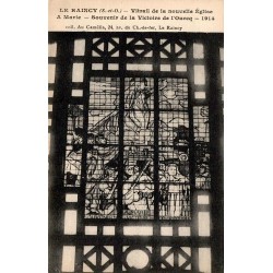 Carte postale ancienne Le Raincy Seine-Saint-Denis vitrail souvenir de la victoire de l’Ourcq 1914