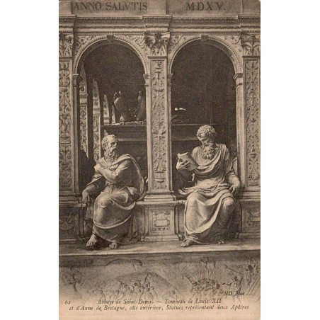 Carte postale ancienne Saint-Denis Seine-Saint-Denis tombeau de Louis XII et d'Anne de Bretagne