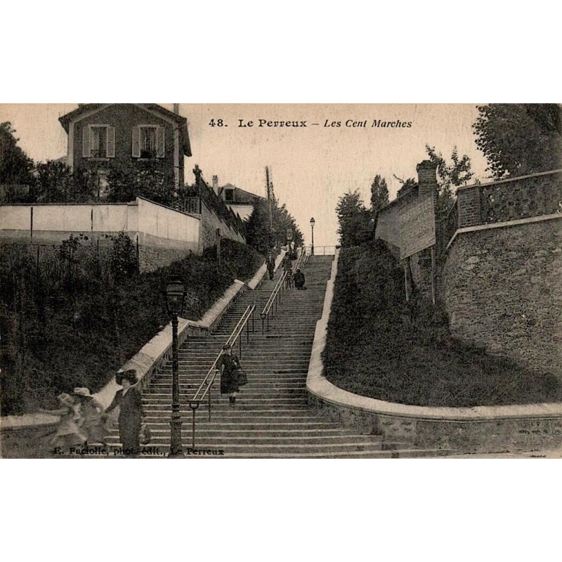 Carte postale ancienne Le Perreux-sur-Marne Val-de-Marne Les Cents Marches