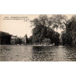 Carte postale ancienne Enghien-les-Bains Val-d'Oise Château d'Enghien vu du lac