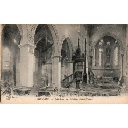Carte postale ancienne Soissons intérieur de l’église Saint-Vaast Aisne