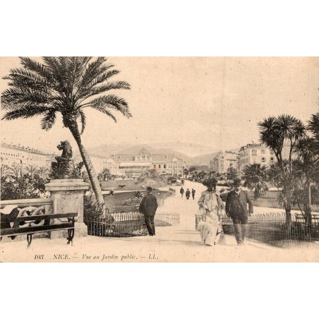 Carte postale ancienne Nice vue au Jardin Public Alpes-Maritimes LL