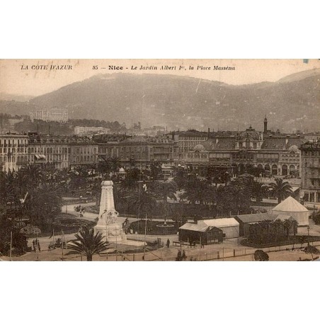 Carte postale ancienne Nice Jardin Albert Ier et Place Masséna Alpes-Maritimes
